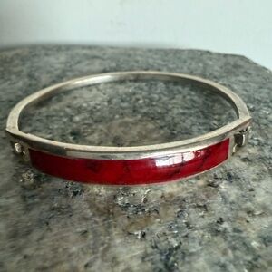 Alpaca Mexico Red Enamel Bracelet
